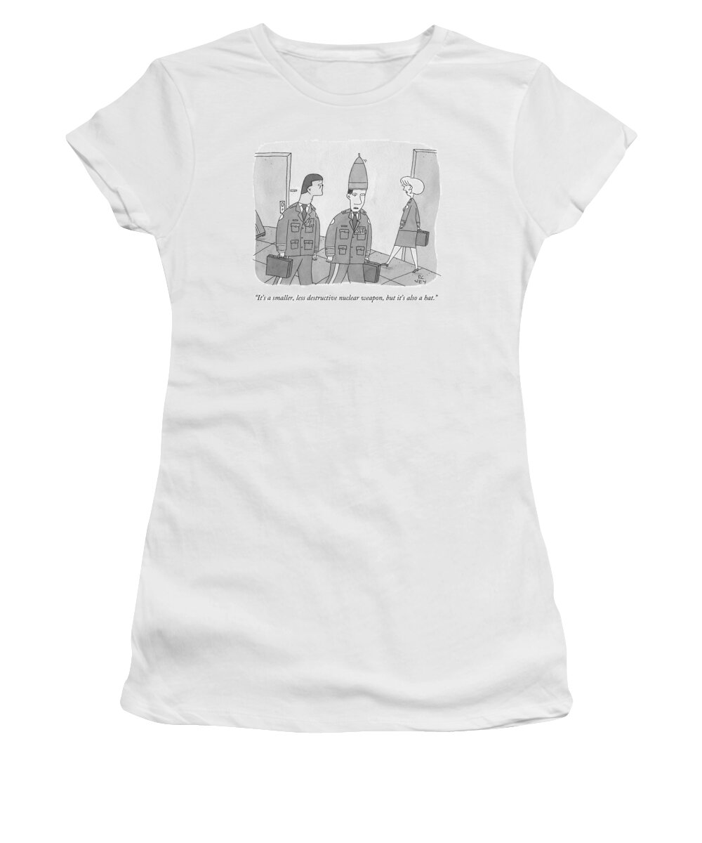 Military Women's T-Shirt featuring the drawing It's A Smaller by Peter C. Vey