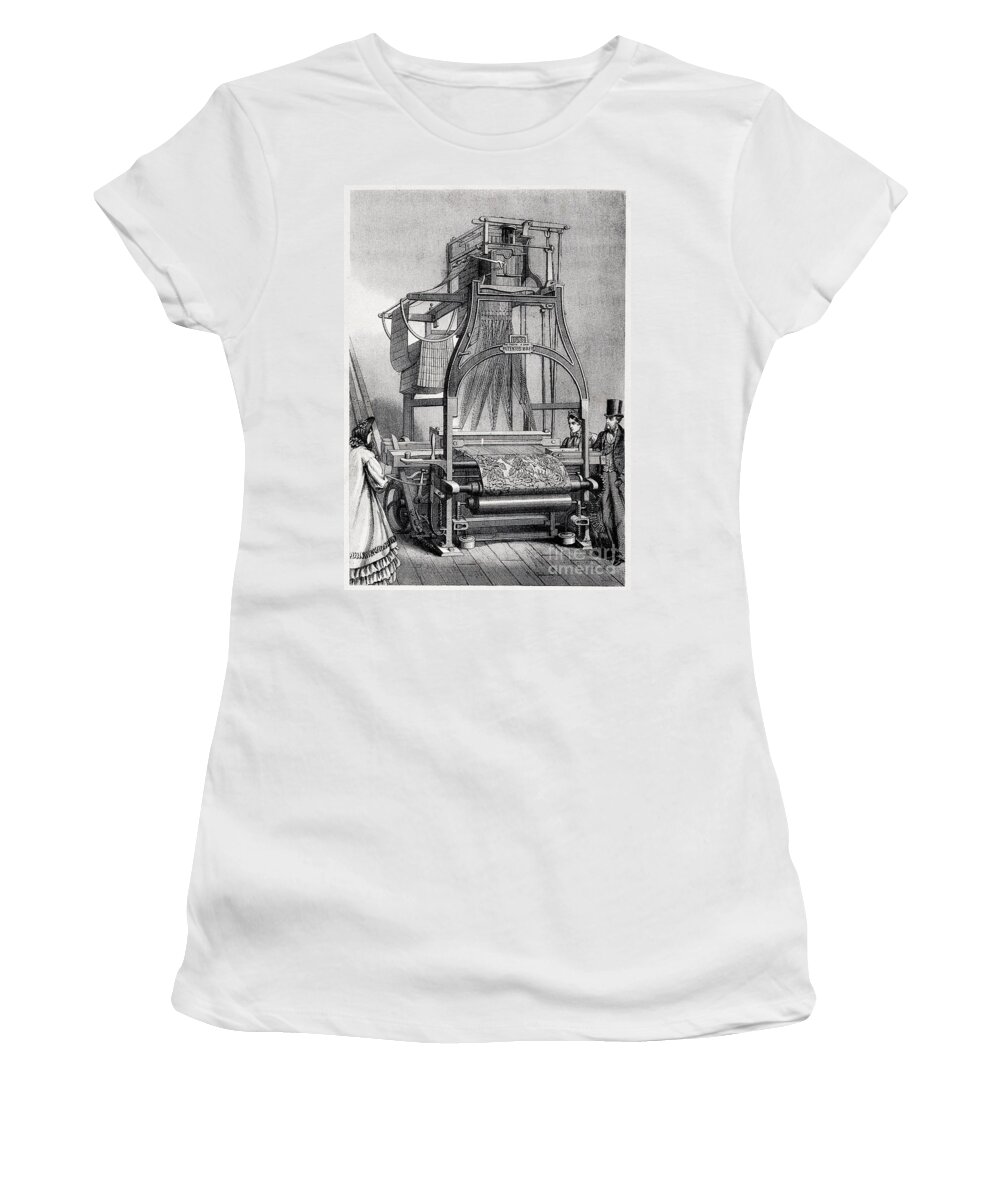 Historic Women's T-Shirt featuring the photograph Jacquard Loom For Weaving Textiles by Wellcome Images