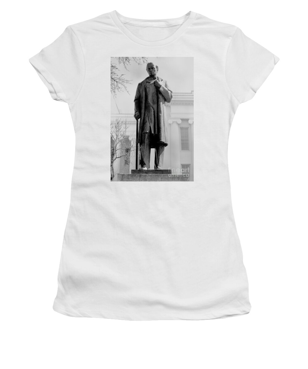 James Marion Sims Women's T-Shirt featuring the photograph James M Sims State Capitol BW by Lesa Fine
