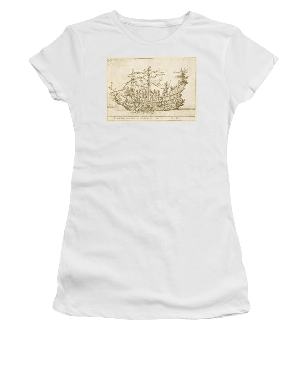 Giulio Parigi Women's T-Shirt featuring the drawing Jason and the Argonauts directed by Minerva by Giulio Parigi