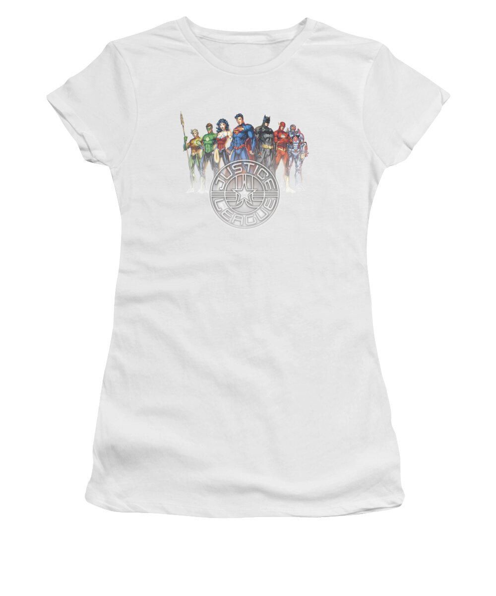 Justice League Of America Women's T-Shirt featuring the digital art Jla - Circle Crest by Brand A