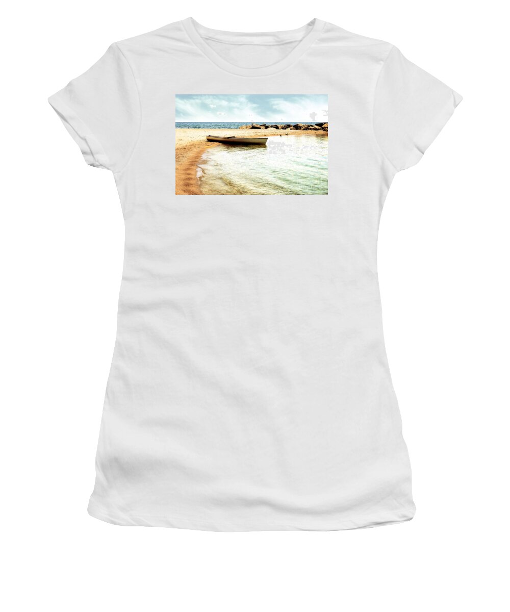 Beach Women's T-Shirt featuring the photograph Waiting by Elaine Manley