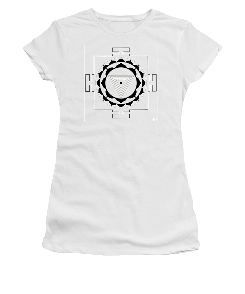 Yantra Women's T-Shirt featuring the drawing Kali Yantra by Lee Santa