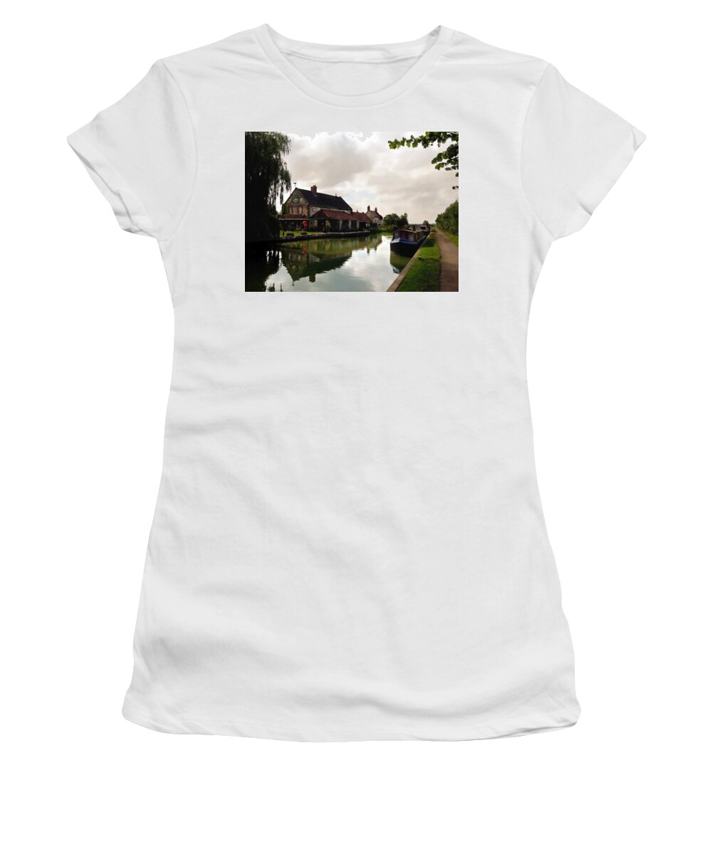 Kennett & Avon Canal Women's T-Shirt featuring the photograph Kennett amd Avon Canal UK by Kurt Van Wagner