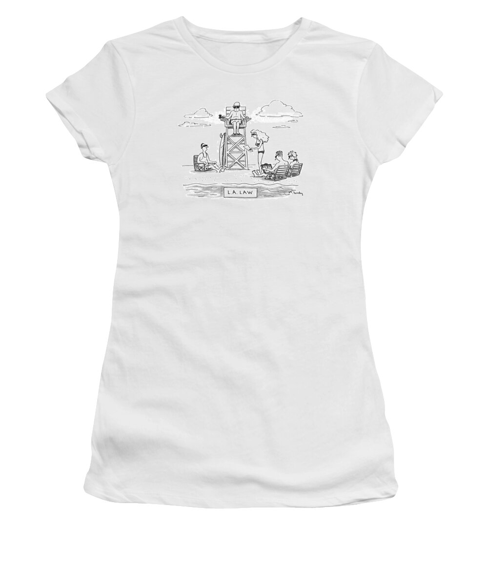 Law Women's T-Shirt featuring the drawing L.a. Law by Mike Twohy