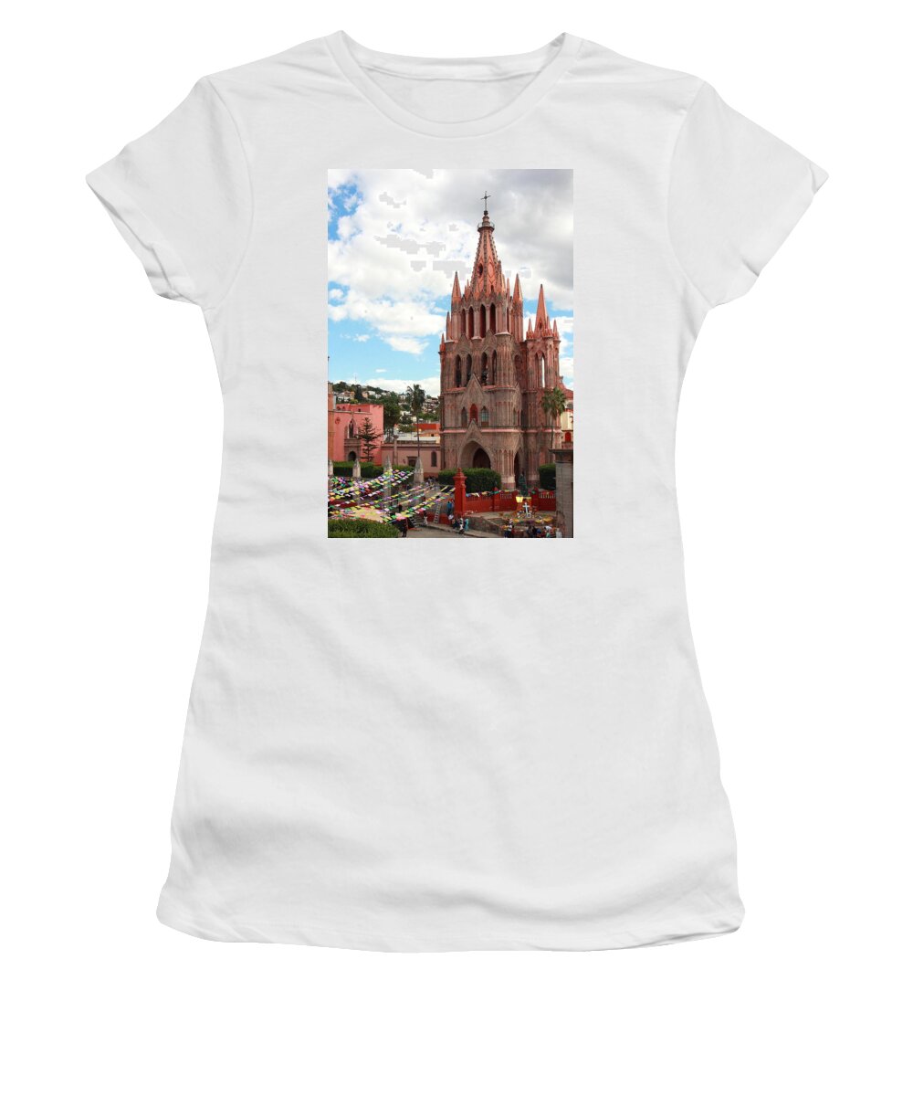 Architecture Women's T-Shirt featuring the photograph La Parroquia of San Miguel de Allende by Robert McKinstry