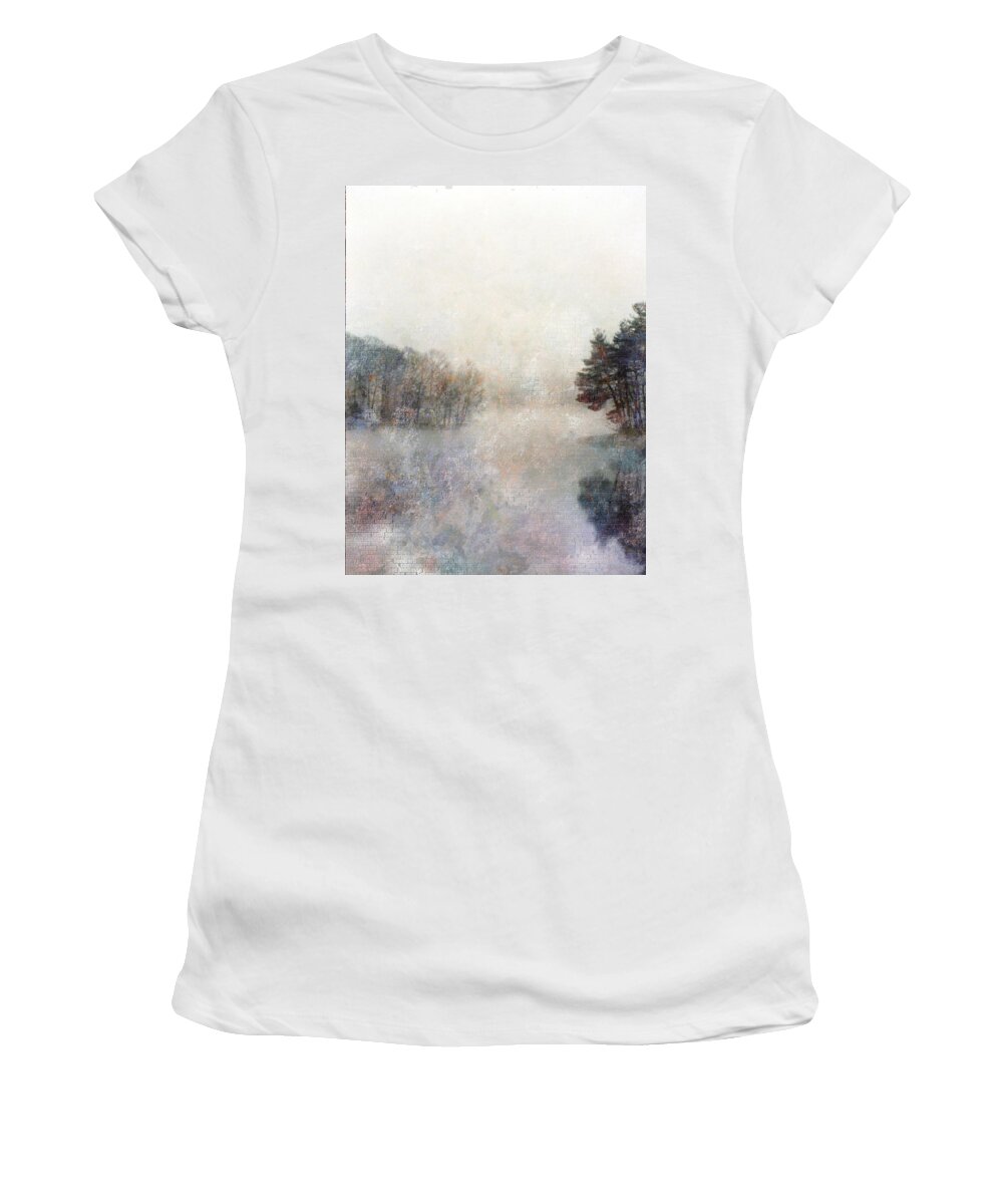 Trees Women's T-Shirt featuring the digital art Lakeside Vertical by Bruce Rolff