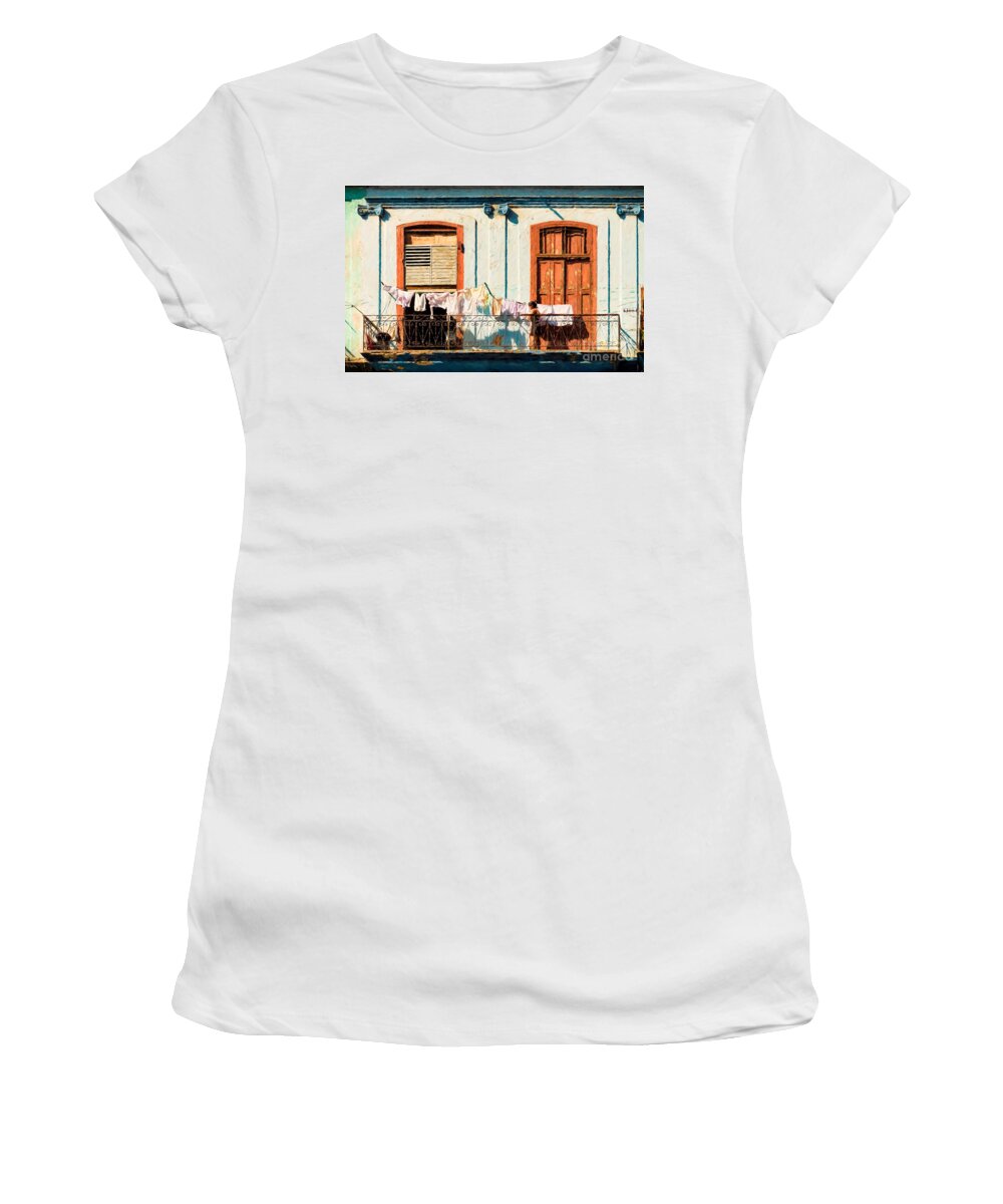 Woman Women's T-Shirt featuring the photograph Laundry Day by Les Palenik