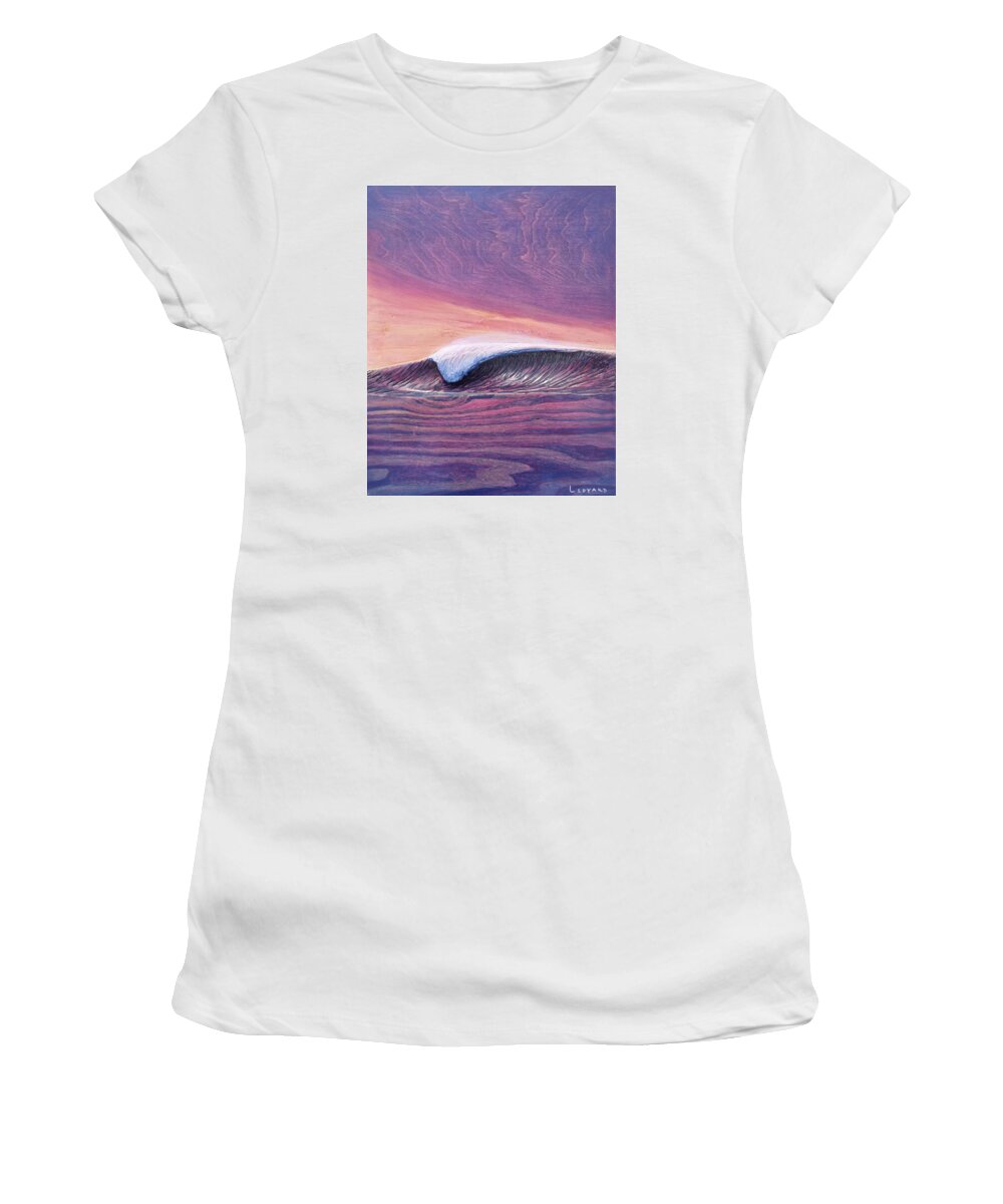 Seascape. Wave Women's T-Shirt featuring the painting Lava Tube by Nathan Ledyard