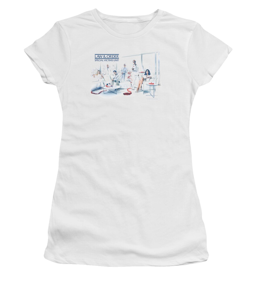  Women's T-Shirt featuring the digital art Law And Order Svu - Dominos by Brand A