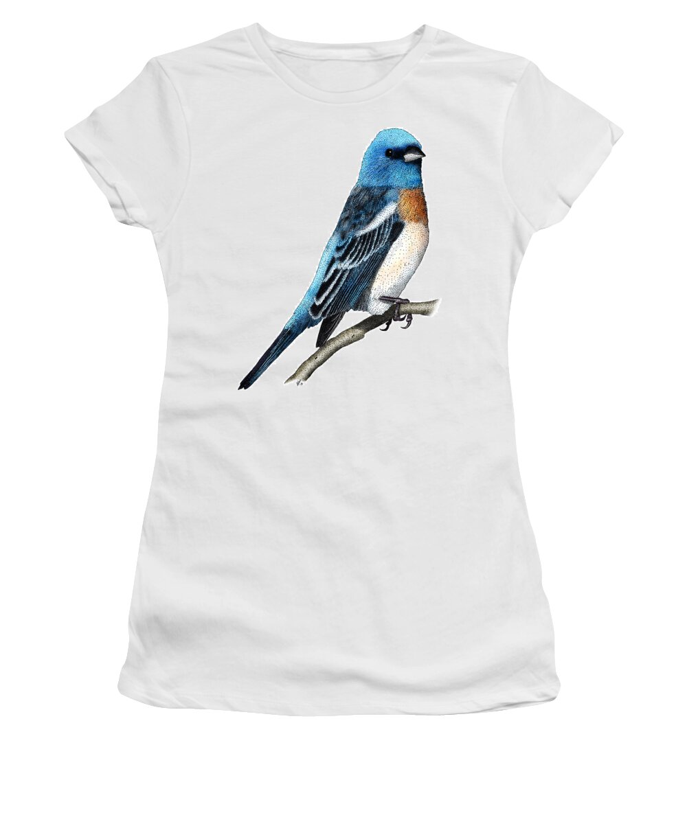 Illustration Women's T-Shirt featuring the photograph Lazuli Bunting by Roger Hall