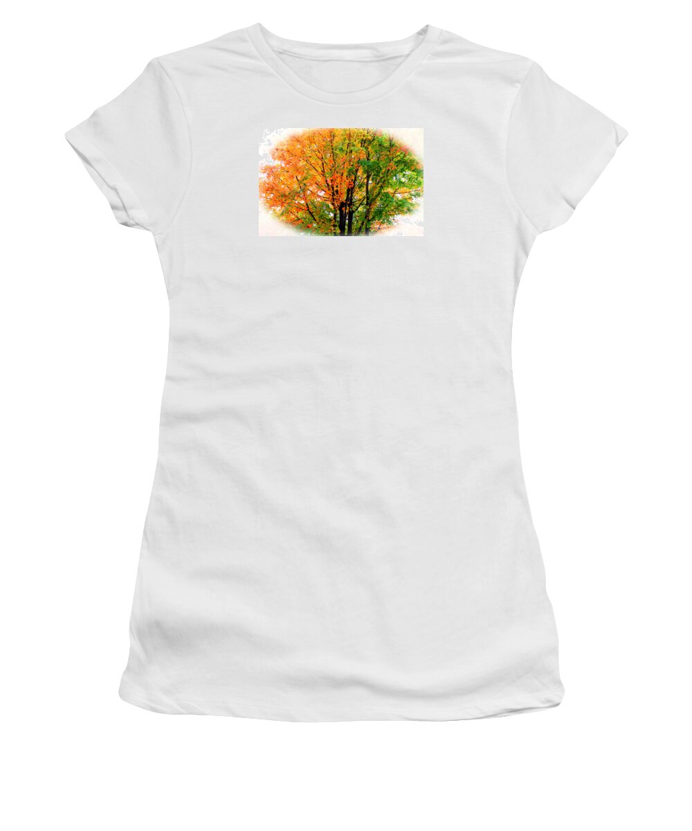 Tree Women's T-Shirt featuring the photograph Leaves Changing Colors by Cynthia Guinn