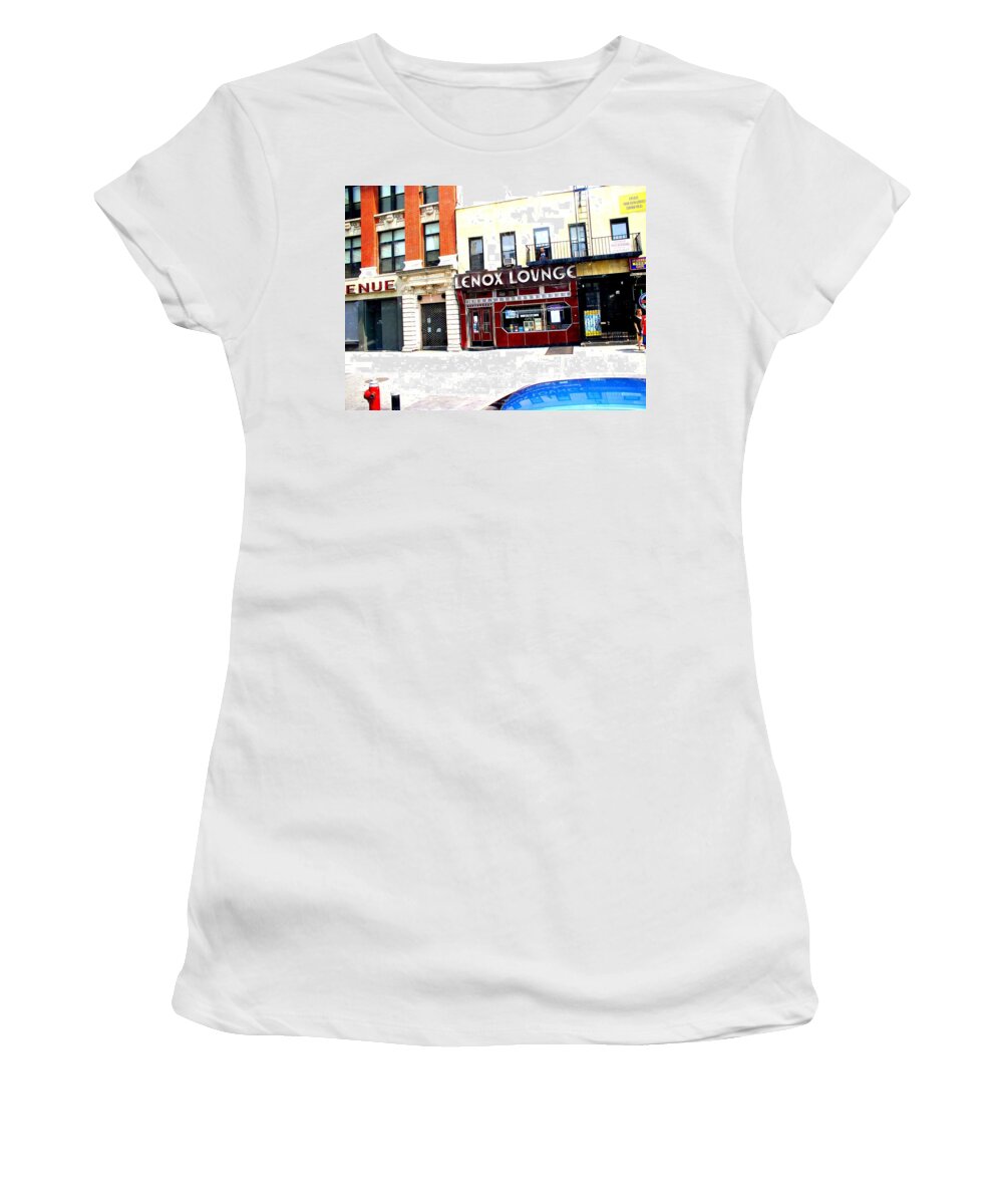 Lenox Women's T-Shirt featuring the photograph Lenox Lounge Harlem 2005 by Cleaster Cotton