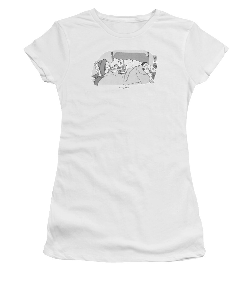 
' Man Shouts In-his Sleep Women's T-Shirt featuring the drawing Let's Go, Mets! by George Price