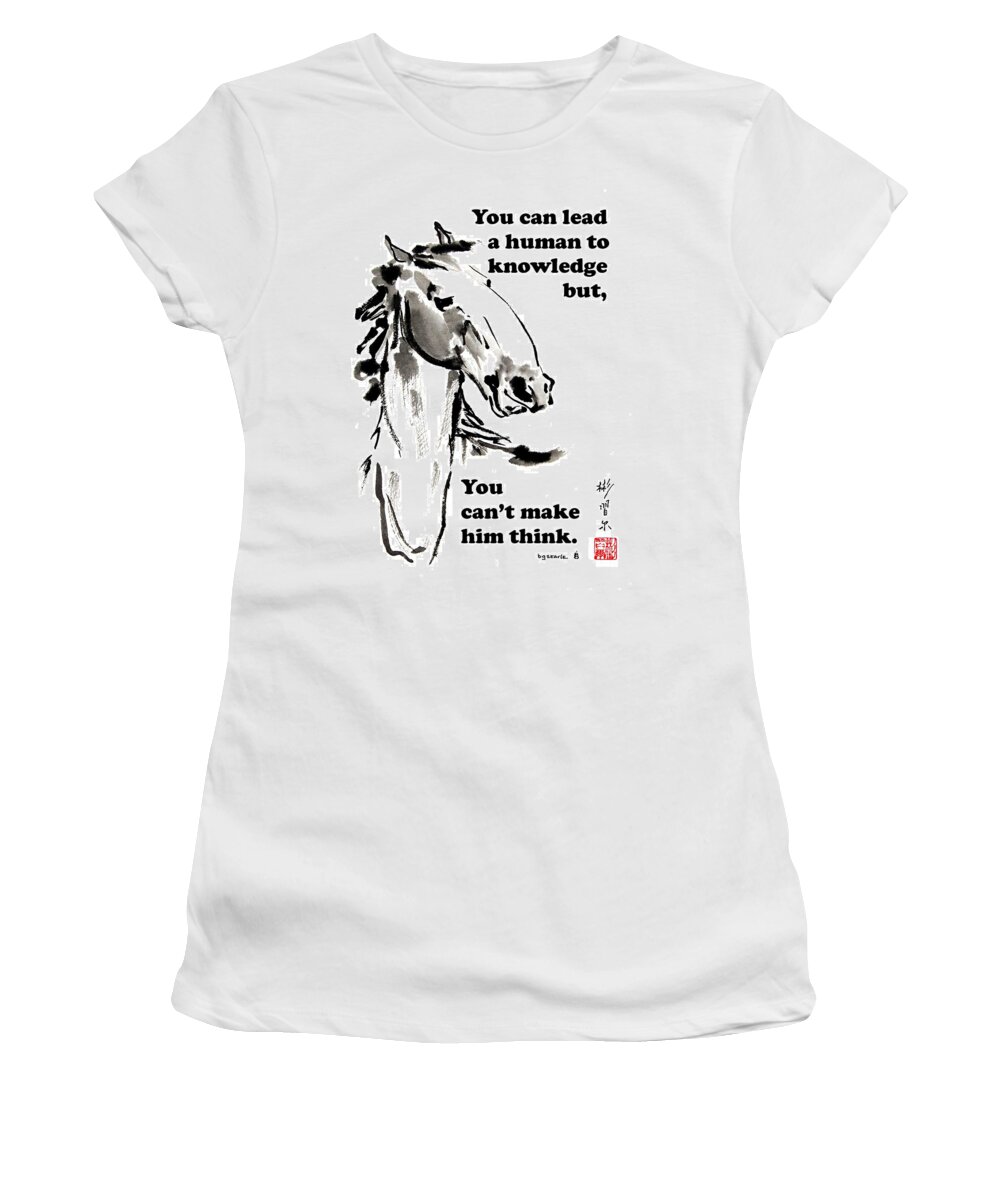 Art With Quotes Women's T-Shirt featuring the painting Life is Good with quote lll by Bill Searle