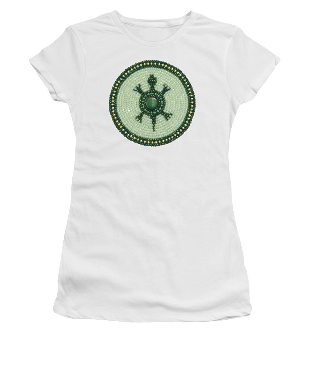 Turtle Women's T-Shirt featuring the mixed media Light Green Turtle by Douglas Limon