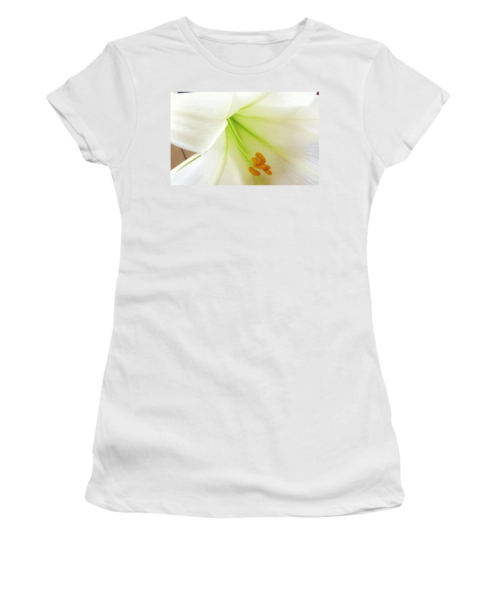 Lily Women's T-Shirt featuring the photograph Lily Stamen by Fortunate Findings Shirley Dickerson