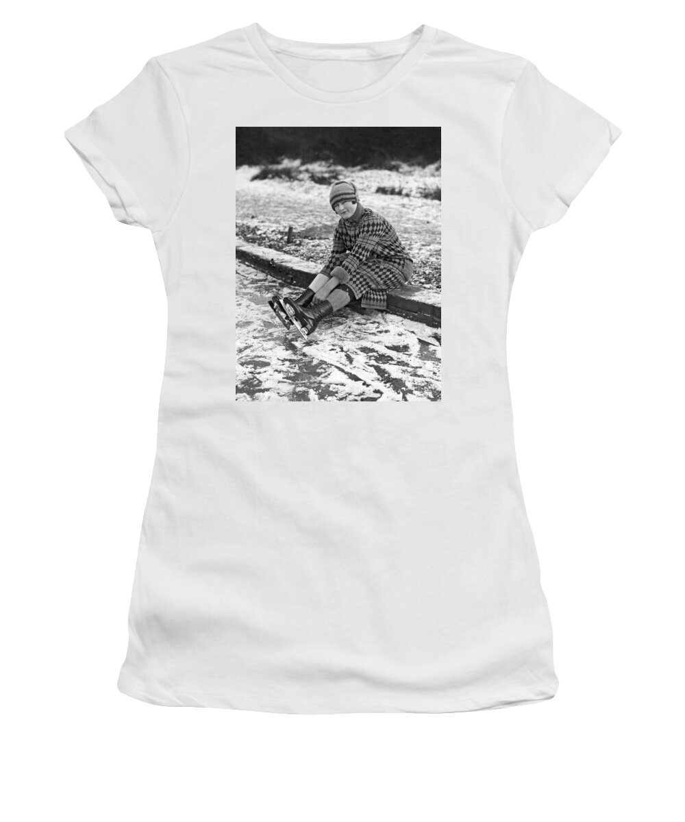 1935 Women's T-Shirt featuring the photograph London Ice Skating by Underwood Archives