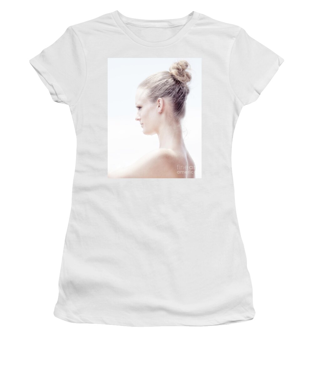 Long Necked Female Women's T-Shirt featuring the photograph Long necked beauty by Sheila Smart Fine Art Photography
