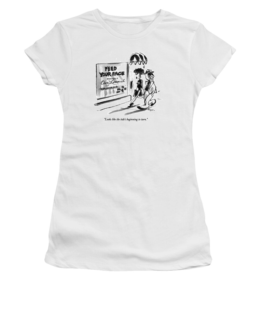 
Dining Women's T-Shirt featuring the drawing Looks Like The Tide's Beginning To Turn by Lee Lorenz