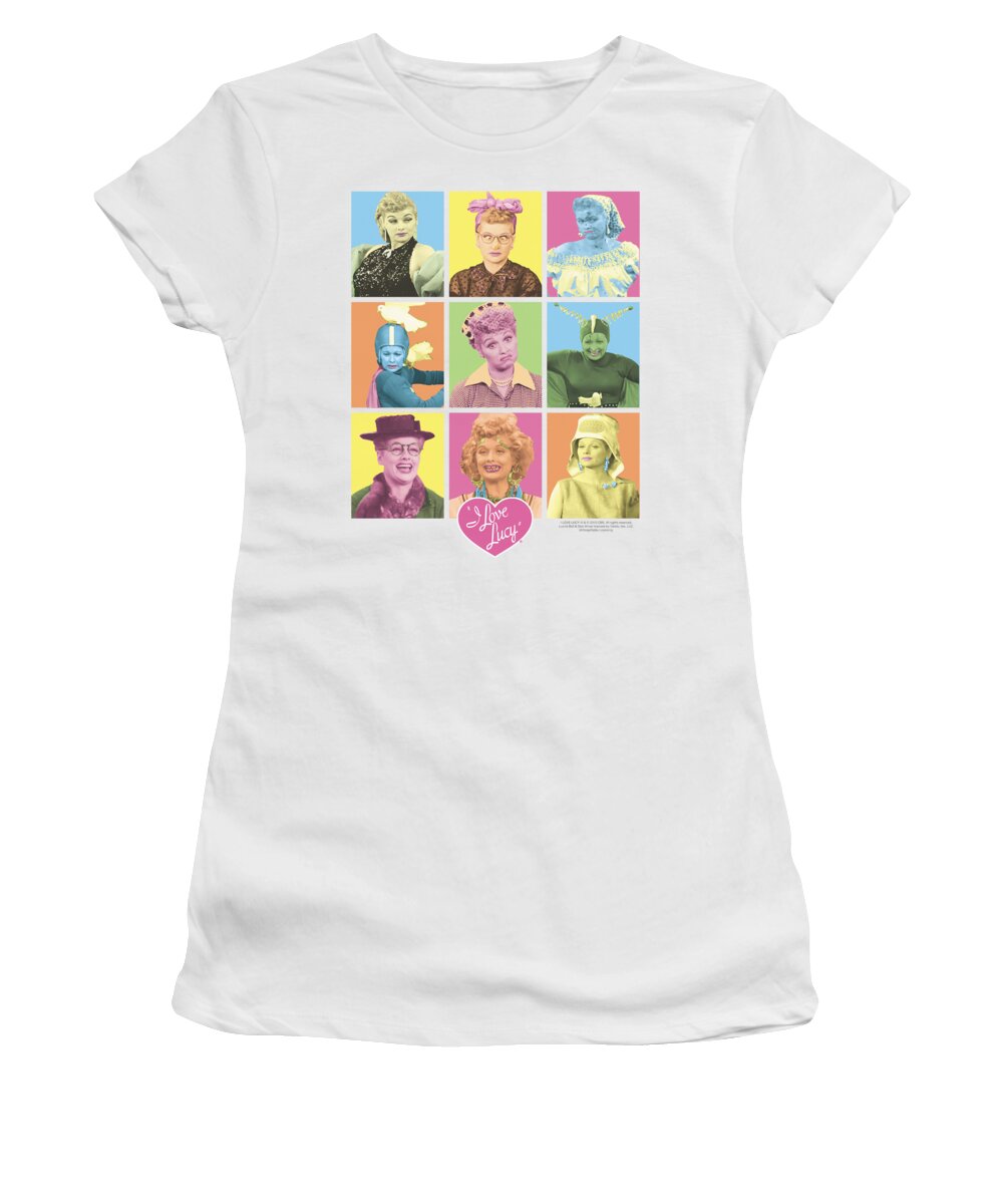 I Love Lucy Women's T-Shirt featuring the digital art Lucy - So Many Faces by Brand A