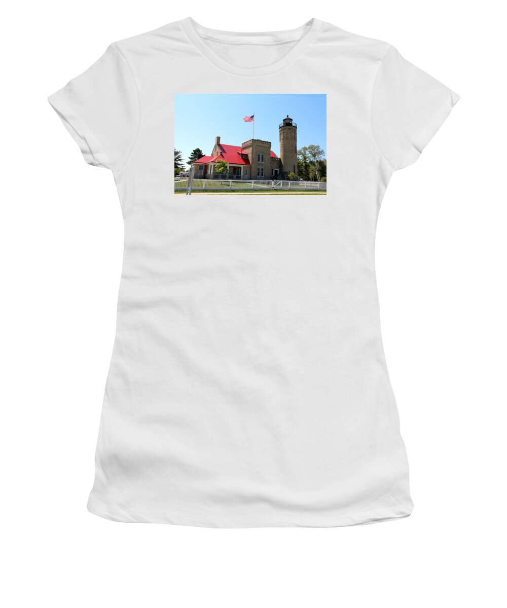 Light Women's T-Shirt featuring the photograph Mackinac Point Lighthouse 2 by George Jones