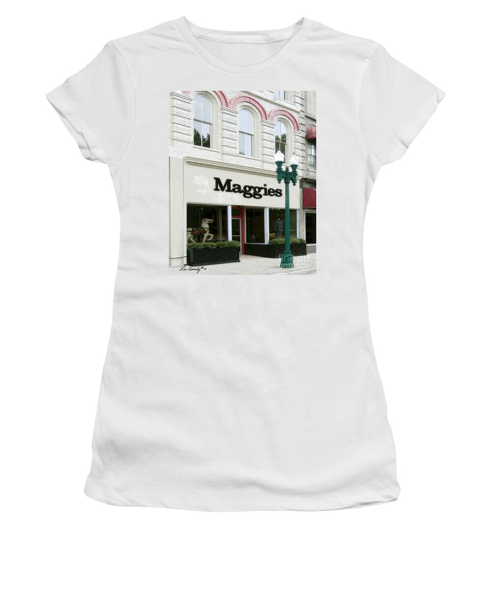 Windows On The Square Women's T-Shirt featuring the photograph Maggie's by Lee Owenby
