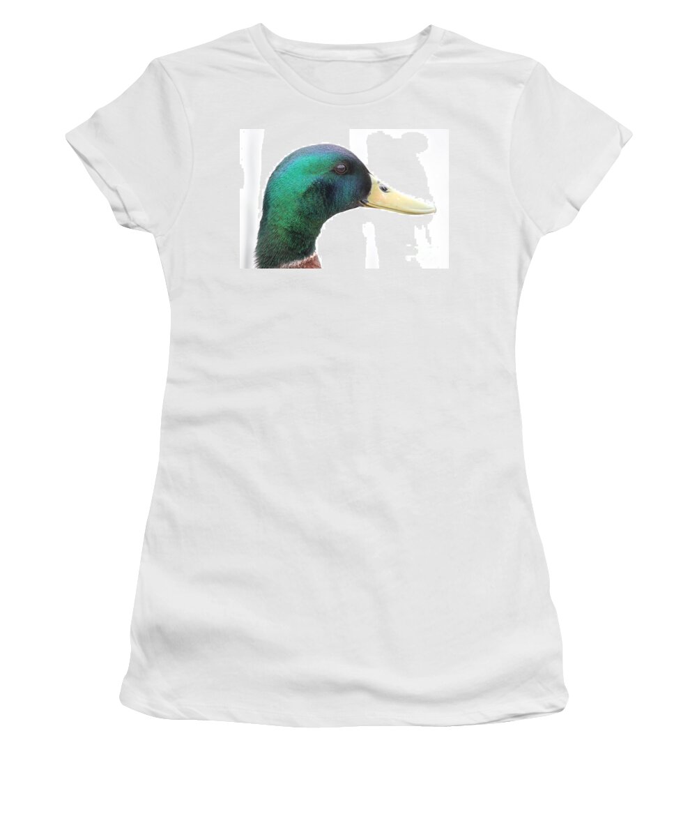 Duck Women's T-Shirt featuring the photograph Majestic Mallard by Jennifer E Doll