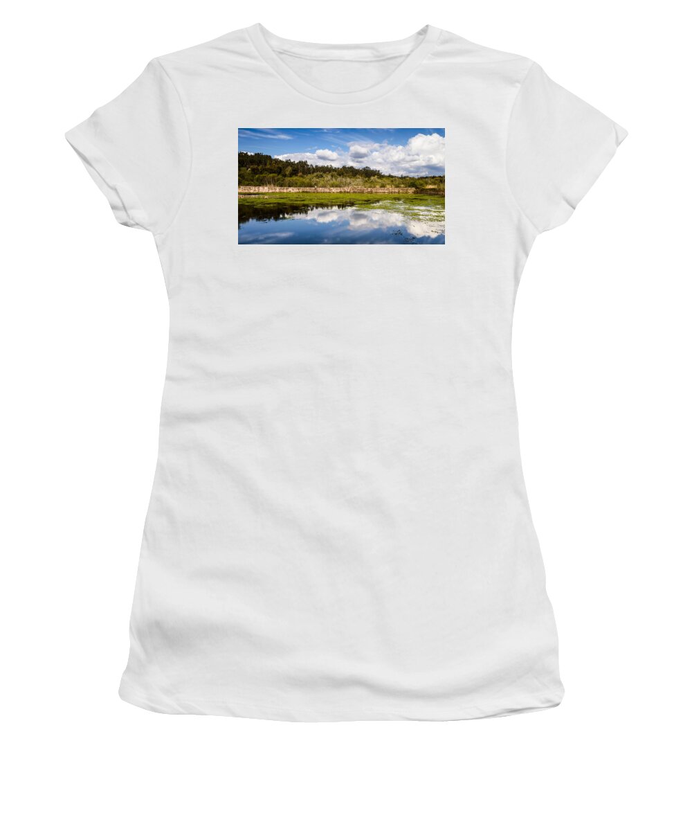 Meditation Women's T-Shirt featuring the photograph Man on The Bridge by Marco Oliveira