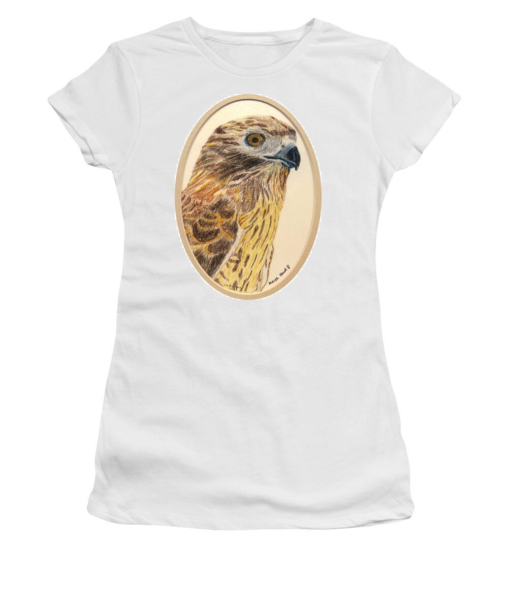 Bird Women's T-Shirt featuring the painting Marsh Hawk by Linda Feinberg