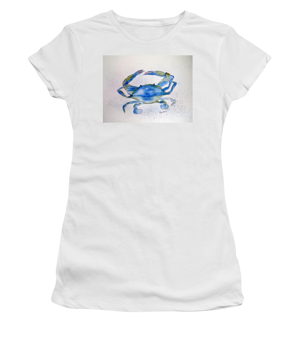 Crab Women's T-Shirt featuring the painting Maryland Blue Crab by Nancy Patterson