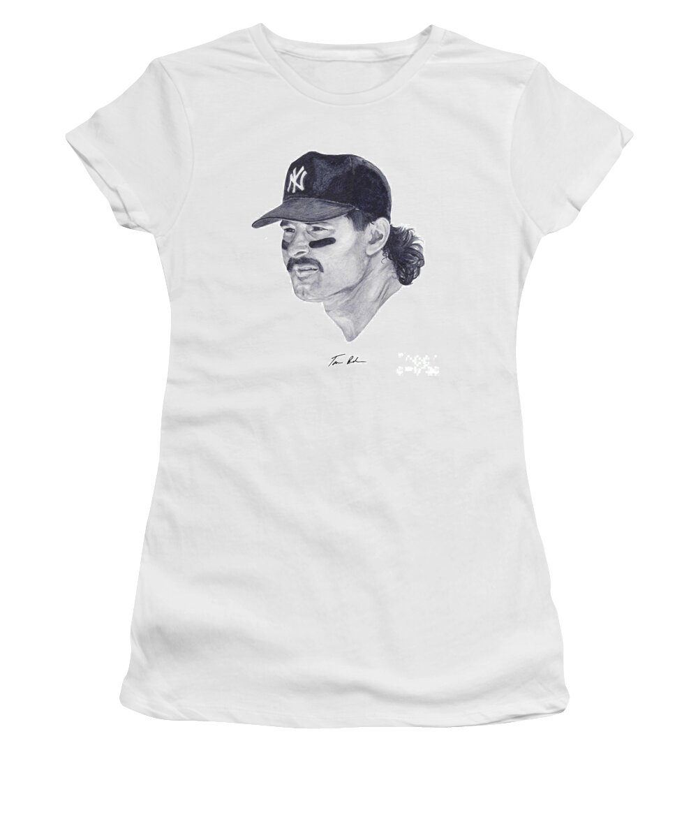 New York Women's T-Shirt featuring the painting Mattingly by Tamir Barkan