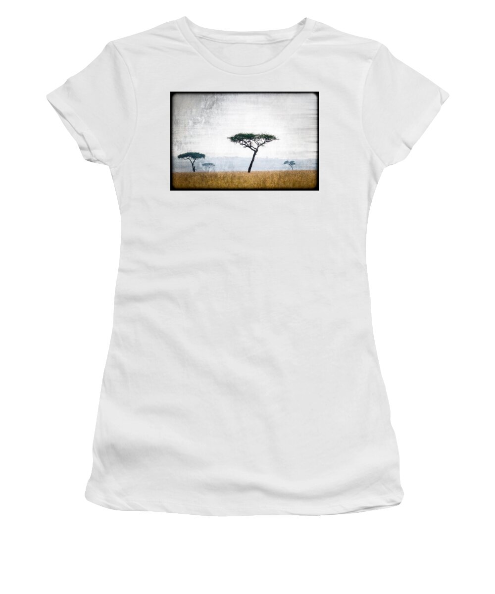 Africa Women's T-Shirt featuring the photograph Mellow Mara Acacias by Mike Gaudaur