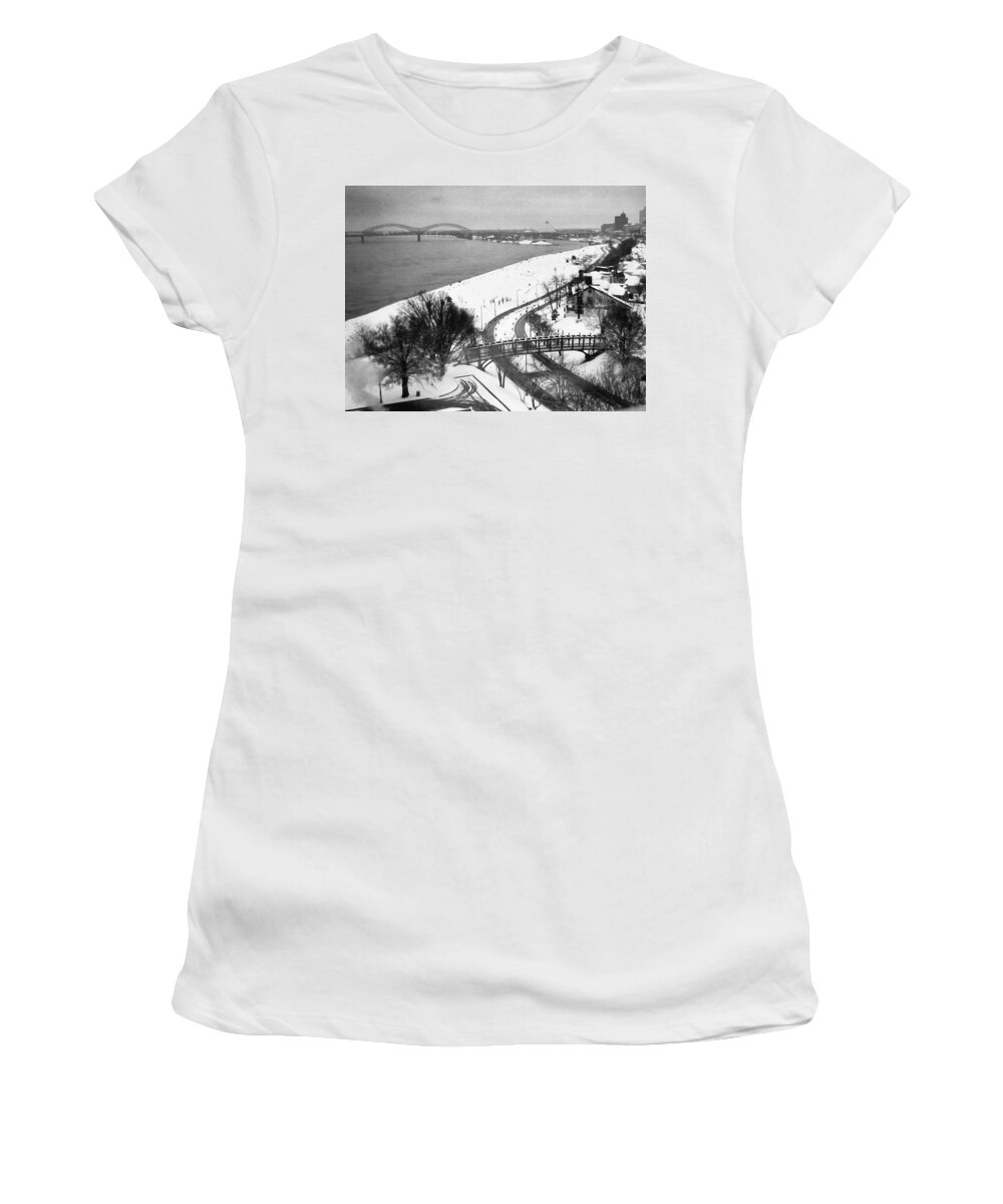 Beautiful Women's T-Shirt featuring the photograph Memphis in Snow by Belinda Lee