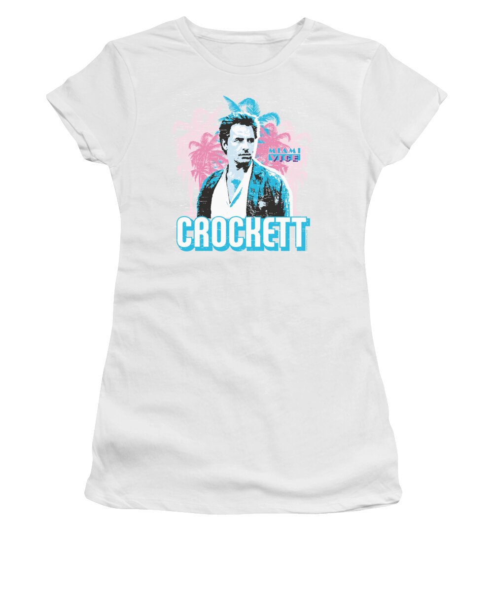 Miami Vice Women's T-Shirt featuring the digital art Miami Vice - Crockett by Brand A