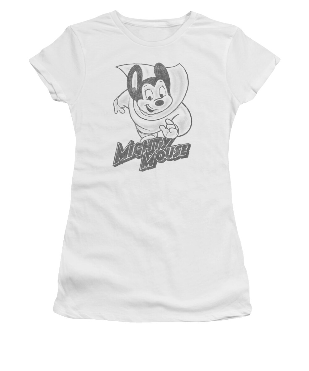 Mighty Mouse Women's T-Shirt featuring the digital art Mighty Mouse - Mighty Sketch by Brand A