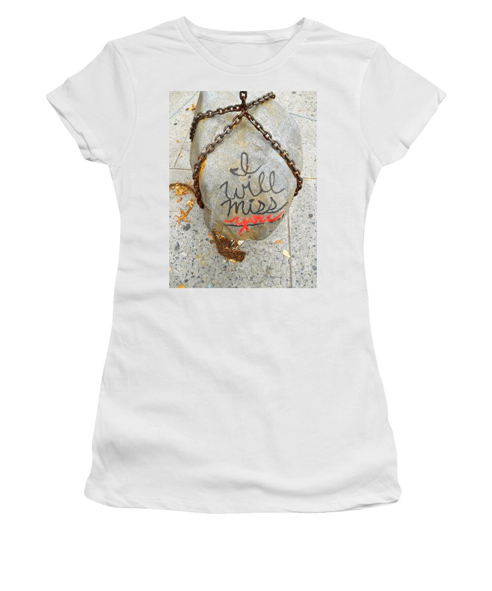 New York Street Art Women's T-Shirt featuring the photograph Missing You by Joan Reese