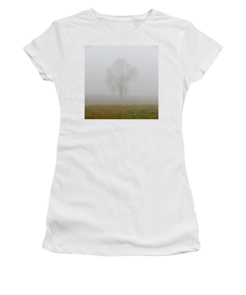 Lehto Women's T-Shirt featuring the photograph Misty field by Jouko Lehto