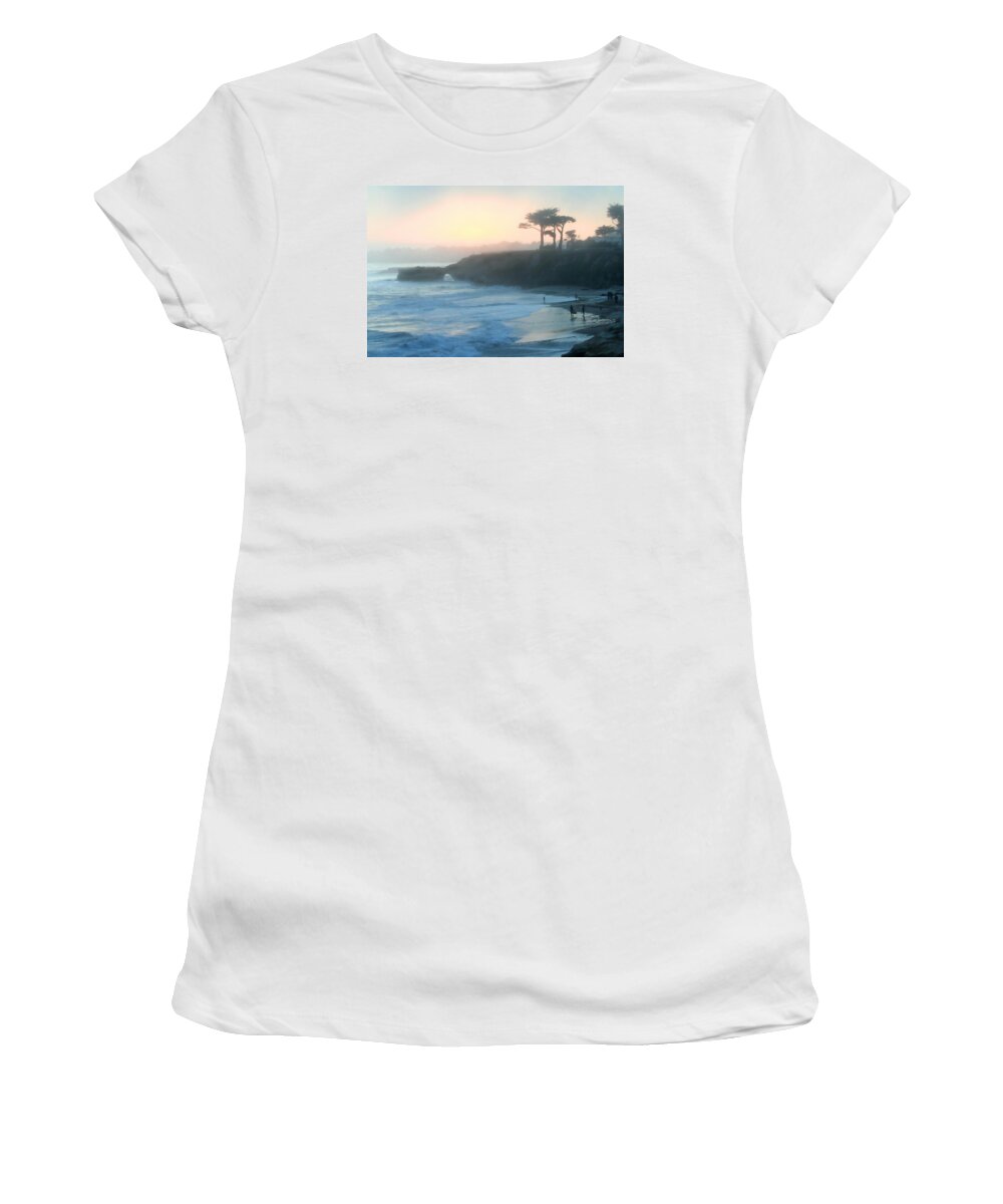 Santa Cruz Women's T-Shirt featuring the photograph Misty Santa Cruz by Art Block Collections
