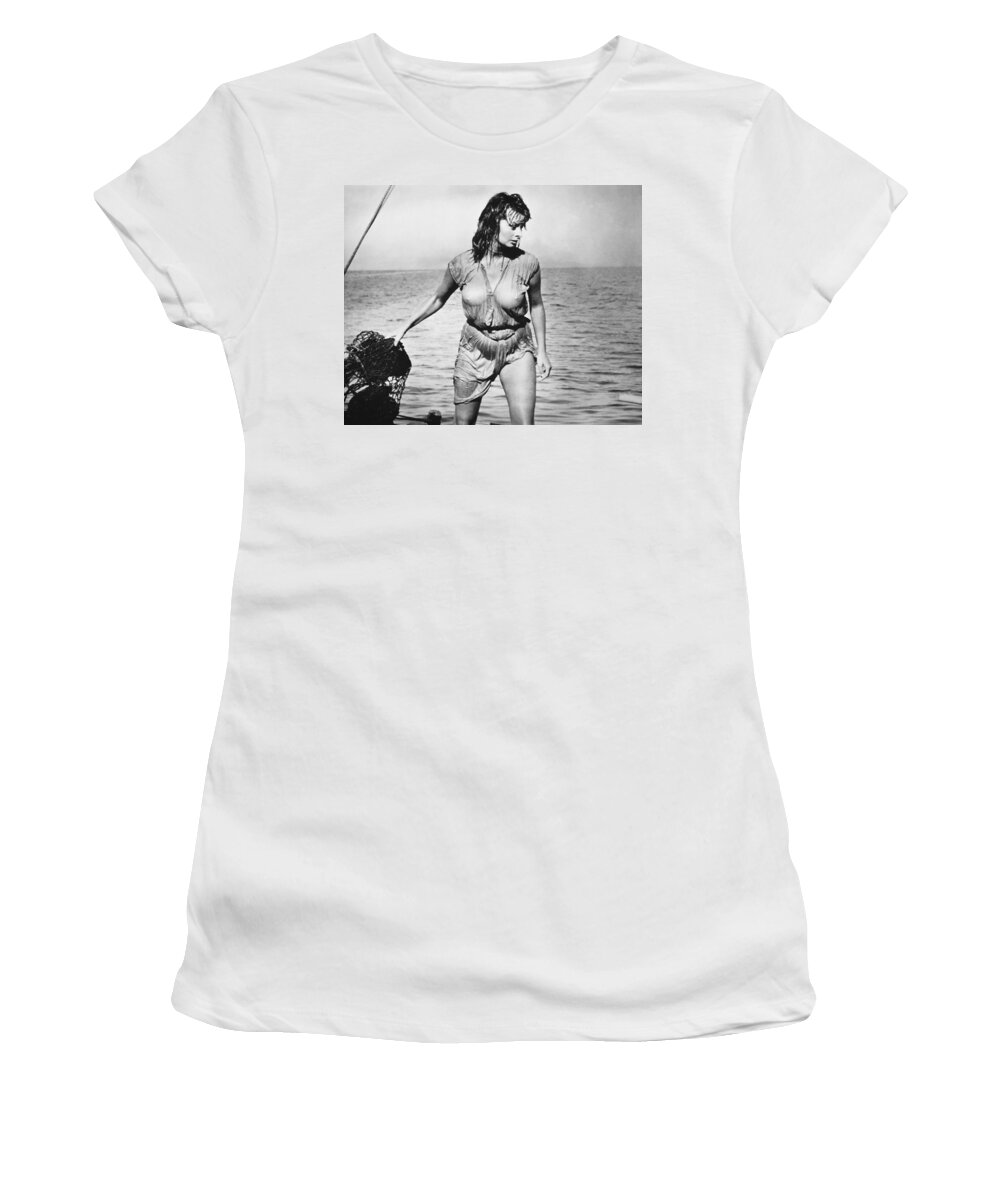 1957 Women's T-Shirt featuring the photograph Movie star Sophia Loren by Underwood Archives