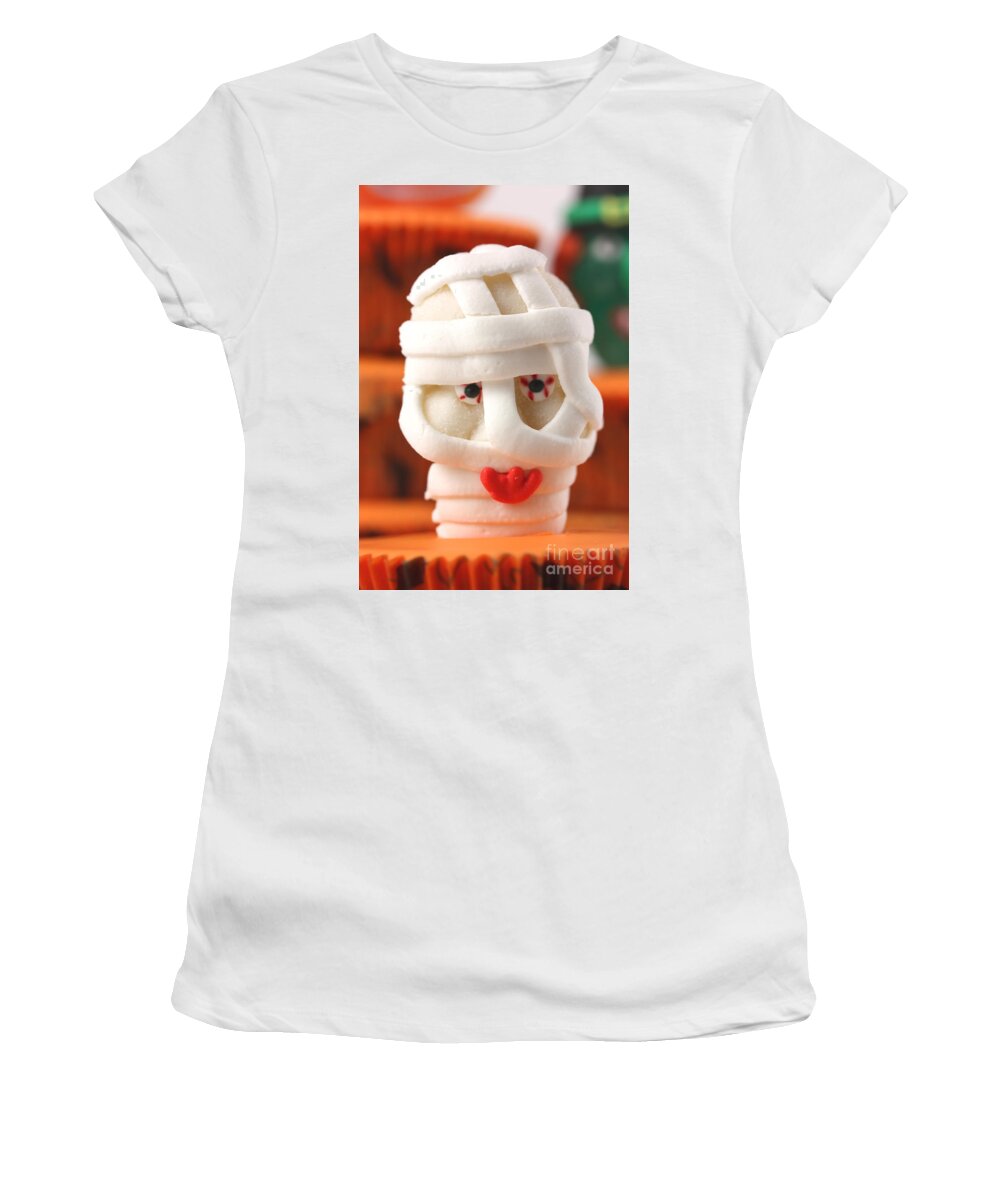 Cup Women's T-Shirt featuring the photograph Mummy sweet on halloween cup cake by Simon Bratt