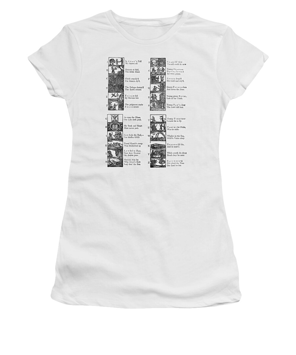 1777 Women's T-Shirt featuring the painting New England Primer, 1777 by Granger