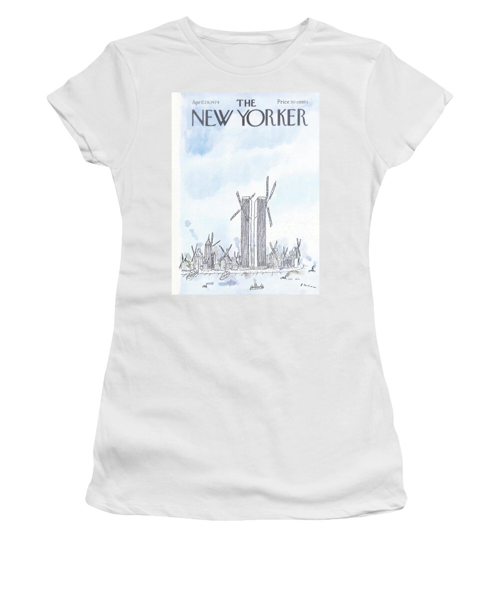 Modern Life Women's T-Shirt featuring the painting New Yorker April 29th, 1974 by RO Blechman