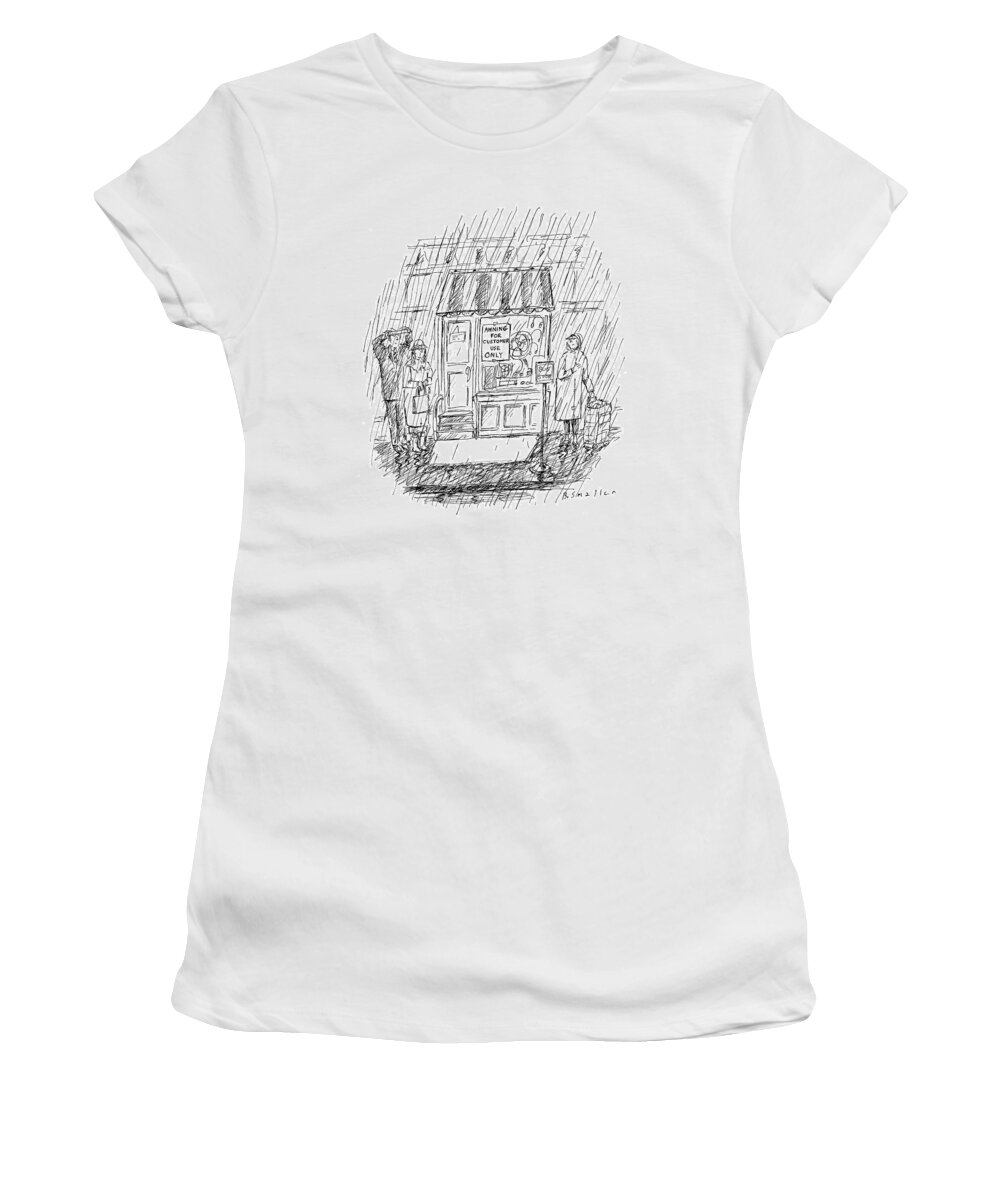 Stores -general Women's T-Shirt featuring the drawing New Yorker April 6th, 1998 by Barbara Smaller