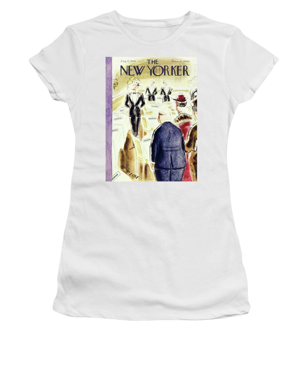 Restaurant Women's T-Shirt featuring the painting New Yorker August 17 1940 by Leonard Dove