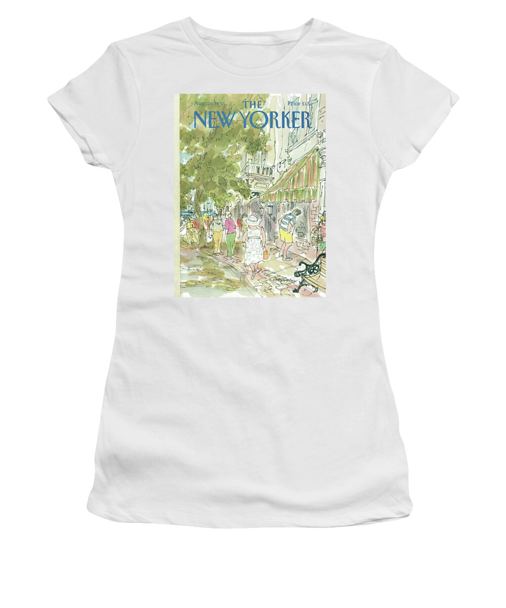 Rural Women's T-Shirt featuring the painting New Yorker August 26th, 1985 by James Stevenson