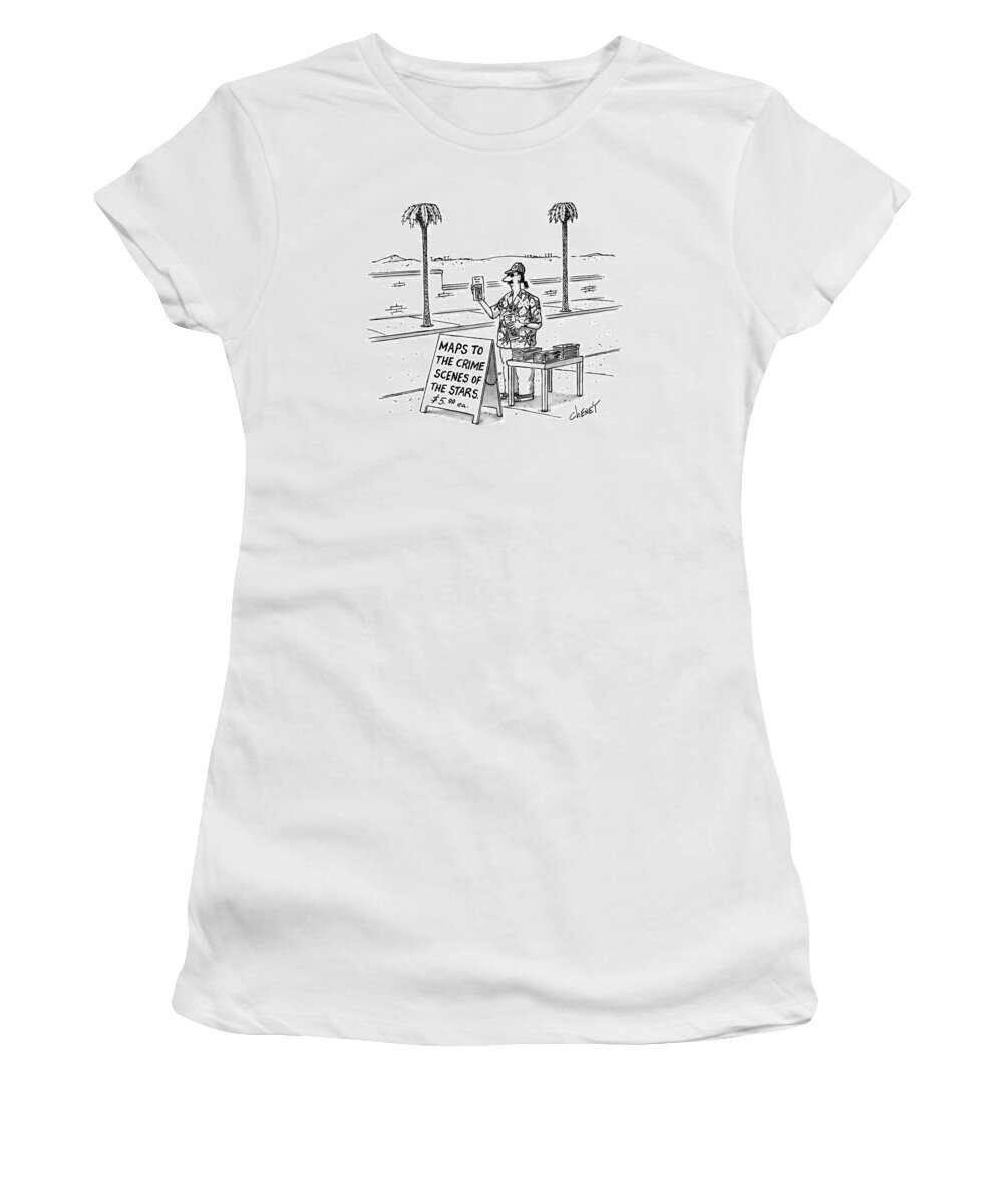 Road Side Stands Women's T-Shirt featuring the drawing New Yorker February 23rd, 1998 by Tom Cheney