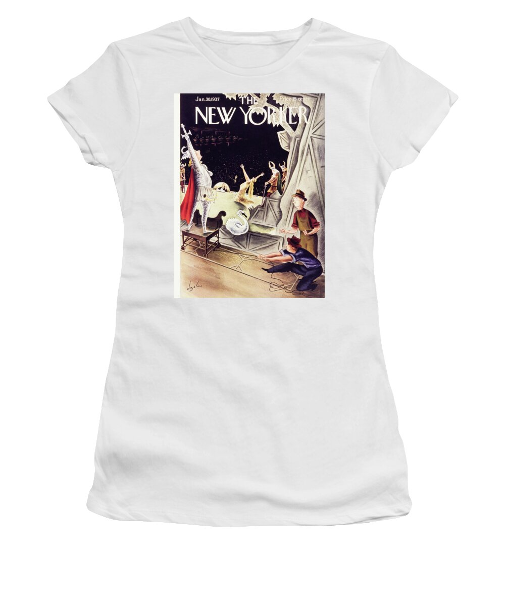 Theater Women's T-Shirt featuring the painting New Yorker January 30 1937 by Constantin Alajalov