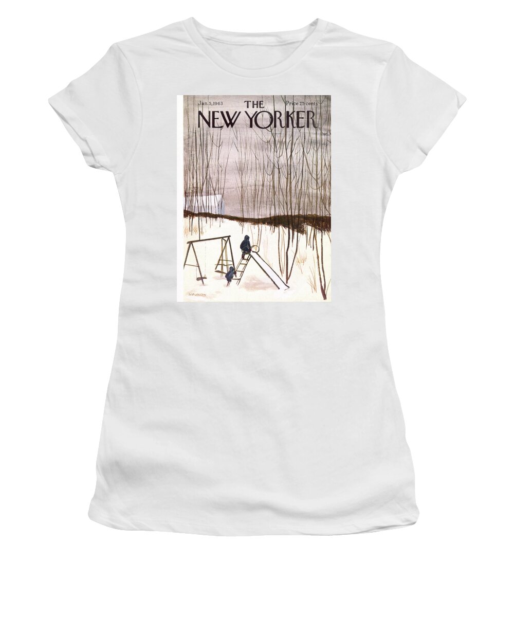 Kid Women's T-Shirt featuring the painting New Yorker January 5th, 1963 by James Stevenson
