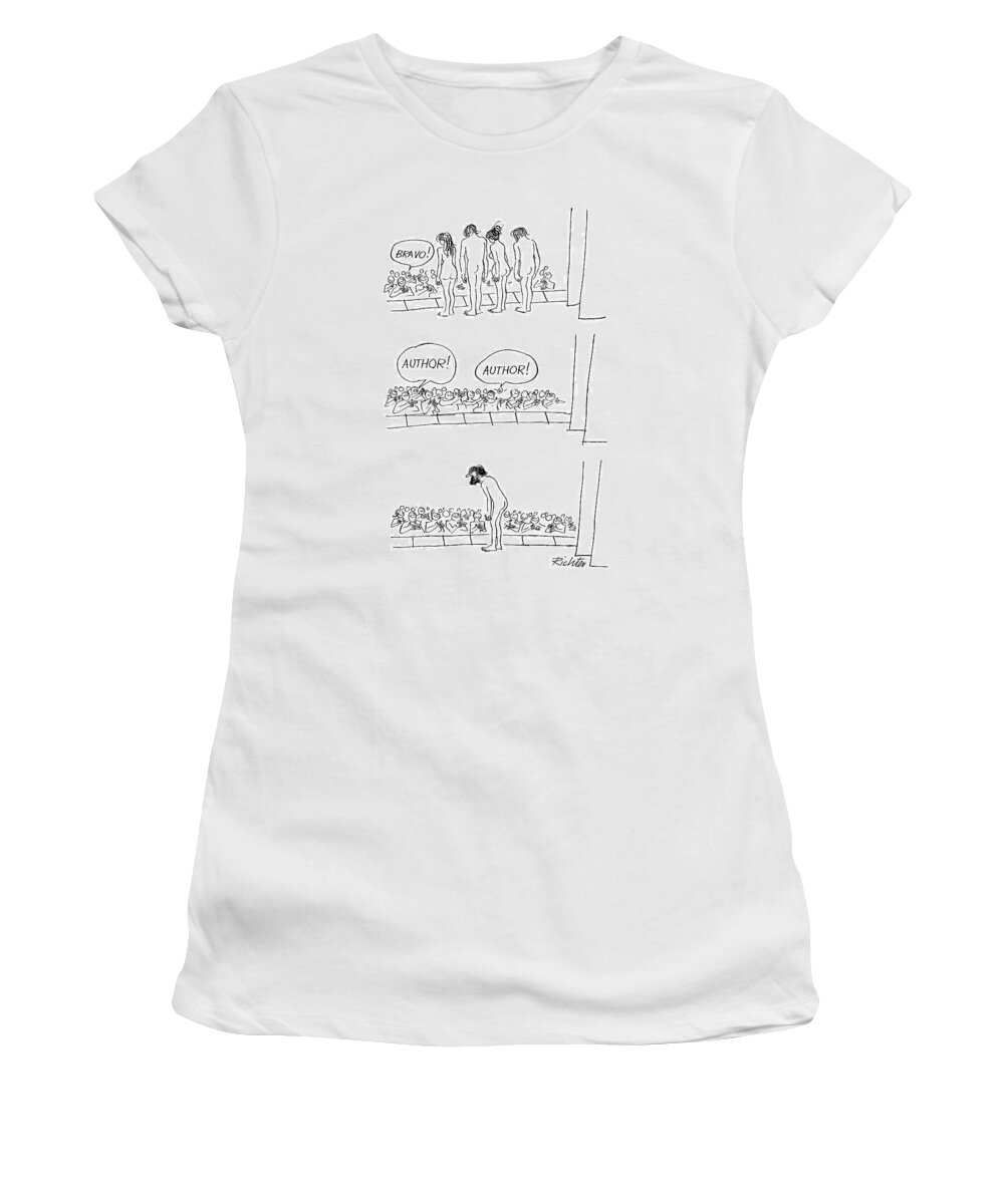 Theater Women's T-Shirt featuring the drawing New Yorker July 26th, 1969 by Mischa Richter